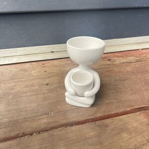 Source Unknown White Ceramic Planter Holder